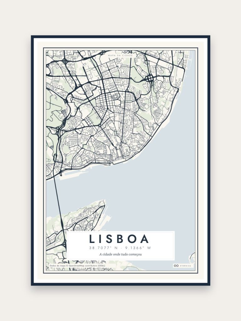Mapa da Cidade — exemplo emoldurado